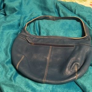 Tig & Co Blue Genuine Leather Womans Med Purse